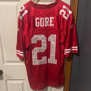 VTG Frank Gore #21 San Francisco 49ers Reebok On Field Authentic Stitched Jersey
